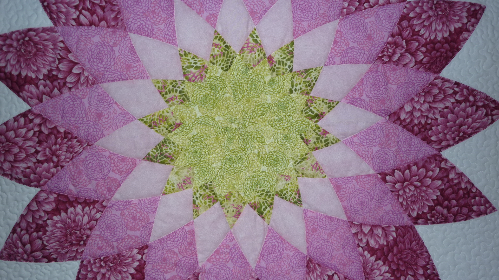 c - patchworková deka dahlia ružová - detail 2