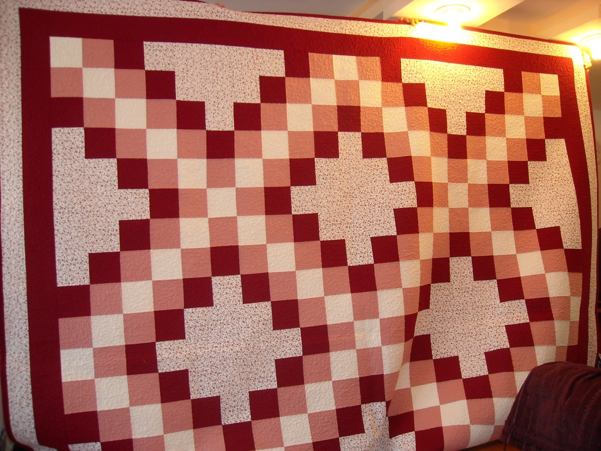 patchworková deka bordové kosoštvorce  